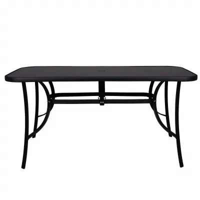 Záhradný stôl 150x90 cm SPRINGOS TOSCANA BLACK čierny