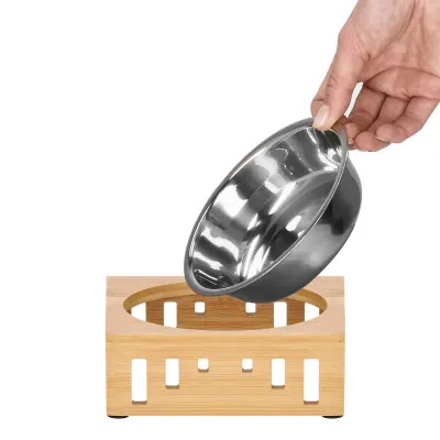 Nerezová miska so stojanom 14 cm pre psa / mačku