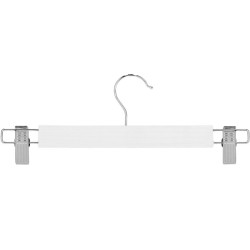 Drevené ramienka s klipom na nohavice / sukne, biele, súprava 2ks SPRINGOS HG0056