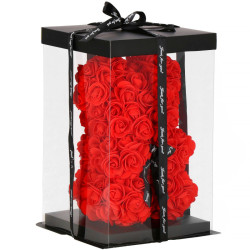 Medvedík z ruží 30 cm, červený SPRINGOS ROSE BEAR