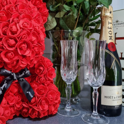 Medvedík z ruží 30 cm, červený SPRINGOS ROSE BEAR