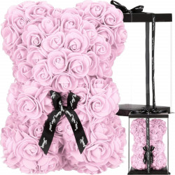 Medvedík z ruží 30 cm, ružový SPRINGOS ROSE BEAR