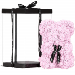 Medvedík z ruží 30 cm, ružový SPRINGOS ROSE BEAR