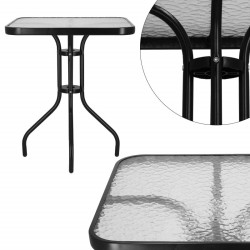 Záhradný stolík 60x60 cm SPRINGOS BISTRO čierny