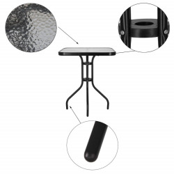Záhradný stolík 60x60 cm SPRINGOS BISTRO čierny