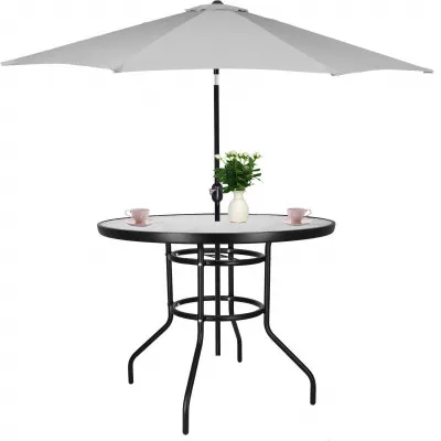 Záhradný stolík 90 cm SPRINGOS BISTRO čierny