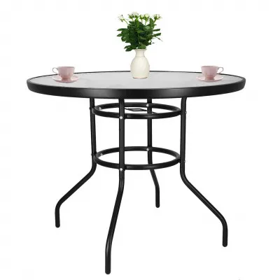 Záhradný stolík 90 cm SPRINGOS BISTRO čierny