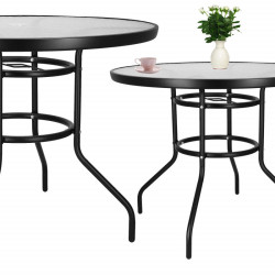 Záhradný stolík 90 cm SPRINGOS BISTRO čierny