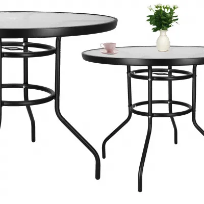 Záhradný stolík 90 cm SPRINGOS BISTRO čierny