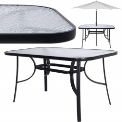Záhradný stôl 120x70 cm SPRINGOS TOSCANA čierny