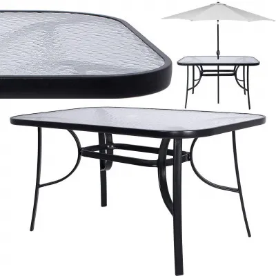 Záhradný stôl 120x70 cm SPRINGOS TOSCANA čierny