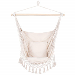 Závesné hojdacie kreslo 130x100 cm, krémové SPRINGOS BORGO III