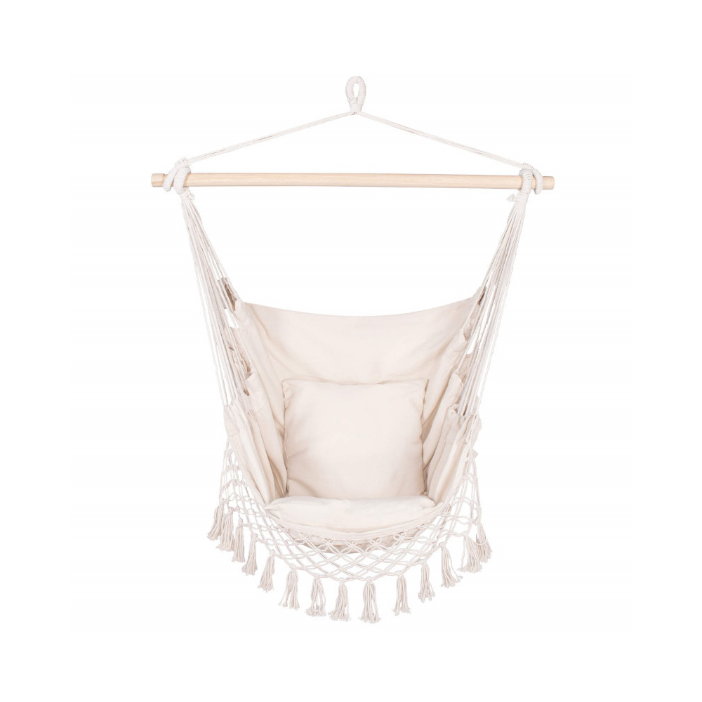 Závesné hojdacie kreslo 130x100 cm, krémové SPRINGOS BORGO III