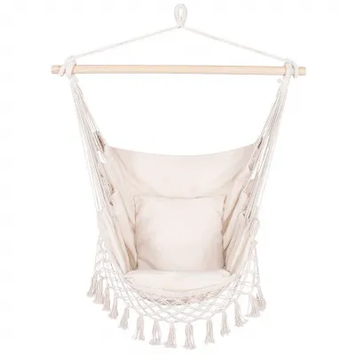 Závesné hojdacie kreslo 130x100 cm, krémové SPRINGOS BORGO III