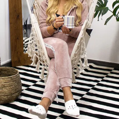 Závesné hojdacie kreslo 130x100 cm, krémové SPRINGOS BORGO III