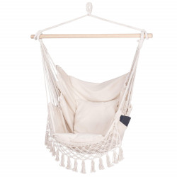 Závesné hojdacie kreslo 130x100 cm, krémové SPRINGOS BORGO III