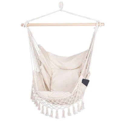 Závesné hojdacie kreslo 130x100 cm, krémové SPRINGOS BORGO III