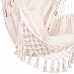 Závesné hojdacie kreslo 130x100 cm, krémové SPRINGOS BORGO III