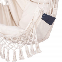 Závesné hojdacie kreslo 130x100 cm, krémové SPRINGOS BORGO III