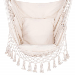 Závesné hojdacie kreslo 130x100 cm, krémové SPRINGOS BORGO III