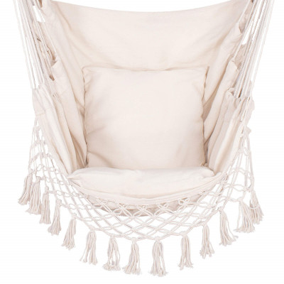 Závesné hojdacie kreslo 130x100 cm, krémové SPRINGOS BORGO III