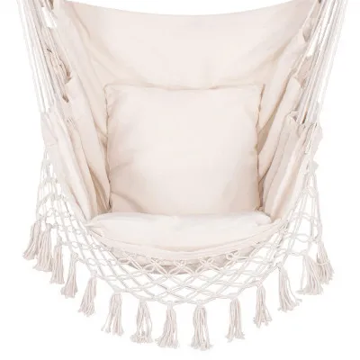 Závesné hojdacie kreslo 130x100 cm, krémové SPRINGOS BORGO III