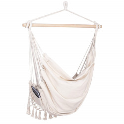 Závesné hojdacie kreslo 130x100 cm, krémové SPRINGOS BORGO III