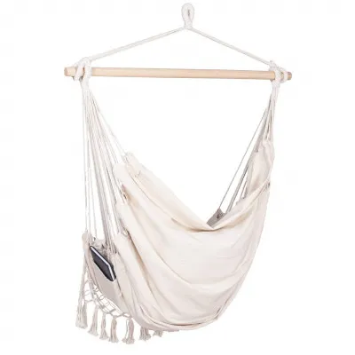 Závesné hojdacie kreslo 130x100 cm, krémové SPRINGOS BORGO III