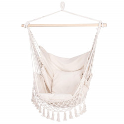 Závesné hojdacie kreslo 130x100 cm, krémové SPRINGOS BORGO III