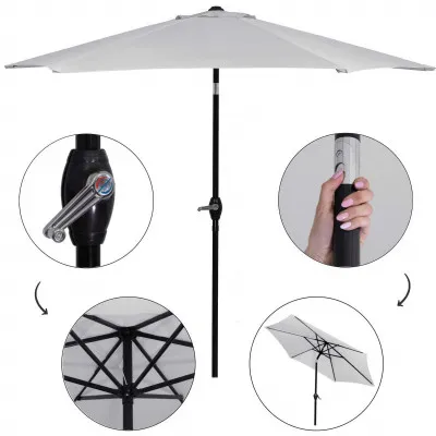 Záhradný slnečník 250 cm, svetlo šedý SPRINGOS SUNNY GU0022