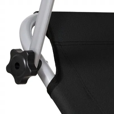 Záhradné polohovacie lehátko SPRINGOS POOL čierne