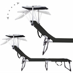 Záhradné polohovacie lehátko SPRINGOS POOL čierne