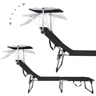Záhradné polohovacie lehátko SPRINGOS POOL čierne