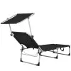 Záhradné polohovacie lehátko SPRINGOS POOL čierne