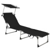 Záhradné polohovacie lehátko SPRINGOS POOL čierne