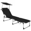 Záhradné polohovacie lehátko SPRINGOS POOL čierne