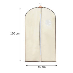 Obal na odevy s priezorom 130x60 cm, krémový SPRINGOS HA3079