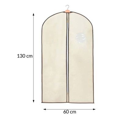 Obal na odevy s priezorom 130x60 cm, krémový SPRINGOS HA3079