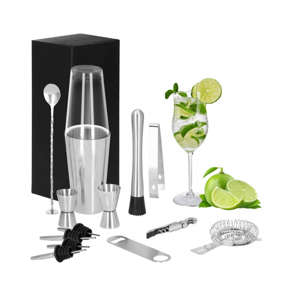 Barmanská sada 14 dielov, nerezová SPRINGOS TERMINI