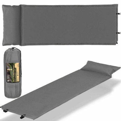 Samonafukovacia karimatka s vankúšom 186x53x2, 5 cm, šedá SPRINGOS ROVER