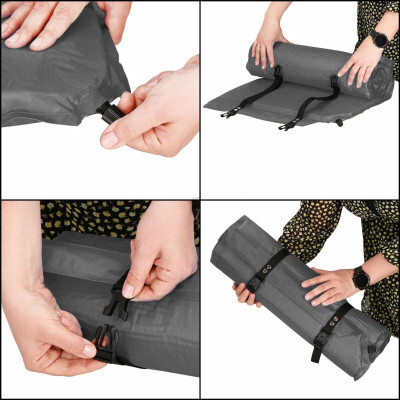 Samonafukovacia karimatka s vankúšom 186x53x2, 5 cm, šedá SPRINGOS ROVER