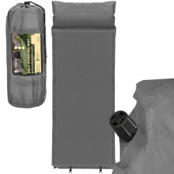 Samonafukovacia karimatka s vankúšom 186x53x2, 5 cm, šedá SPRINGOS ROVER