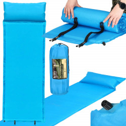 Samonafukovacia karimatka s vankúšom 186x53x2, 5 cm, modrá SPRINGOS ROVER