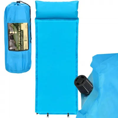 Samonafukovacia karimatka s vankúšom 186x53x2, 5 cm, modrá SPRINGOS ROVER