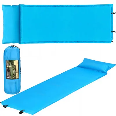 Samonafukovacia karimatka s vankúšom 186x53x2, 5 cm, modrá SPRINGOS ROVER