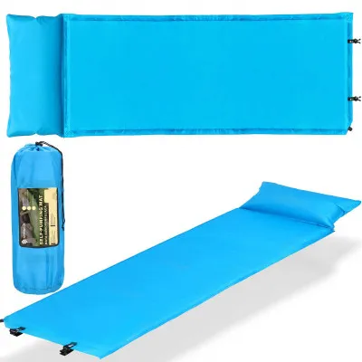 Samonafukovacia karimatka s vankúšom 186x53x2, 5 cm, modrá SPRINGOS ROVER