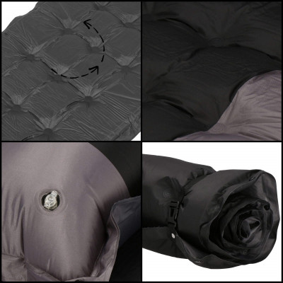 Samonafukovacia karimatka s vankúšom 188x66x5 cm, šedá SPRINGOS VOYAGER