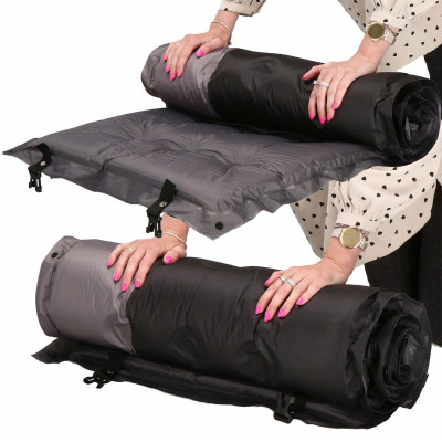 Samonafukovacia karimatka s vankúšom 188x66x5 cm, šedá SPRINGOS VOYAGER