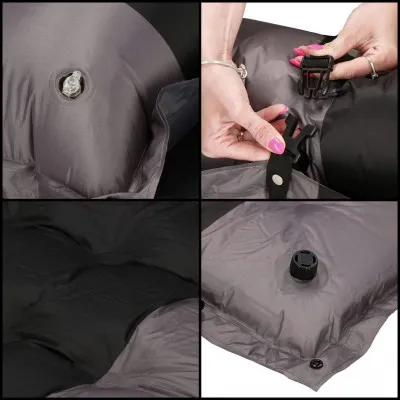 Samonafukovacia karimatka s vankúšom 188x66x5 cm, šedá SPRINGOS VOYAGER