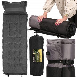 Samonafukovacia karimatka s vankúšom 188x66x5 cm, šedá SPRINGOS VOYAGER